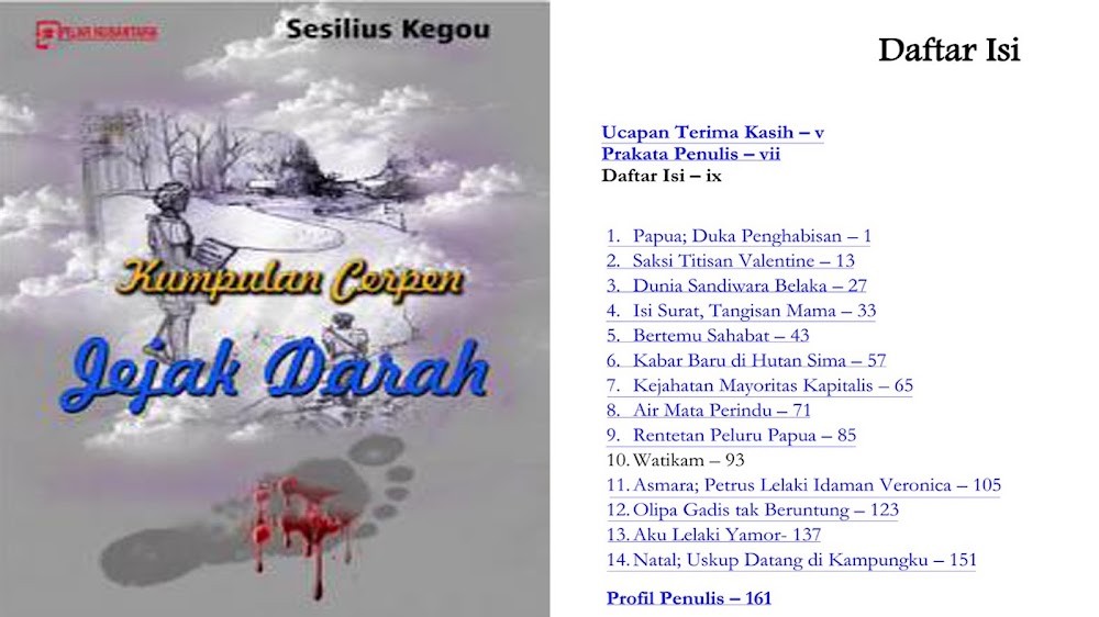 Beli Buku, Kumpulan Cerpen: Ini Bukunya Sesilius Kegou, "Jejak Darah"