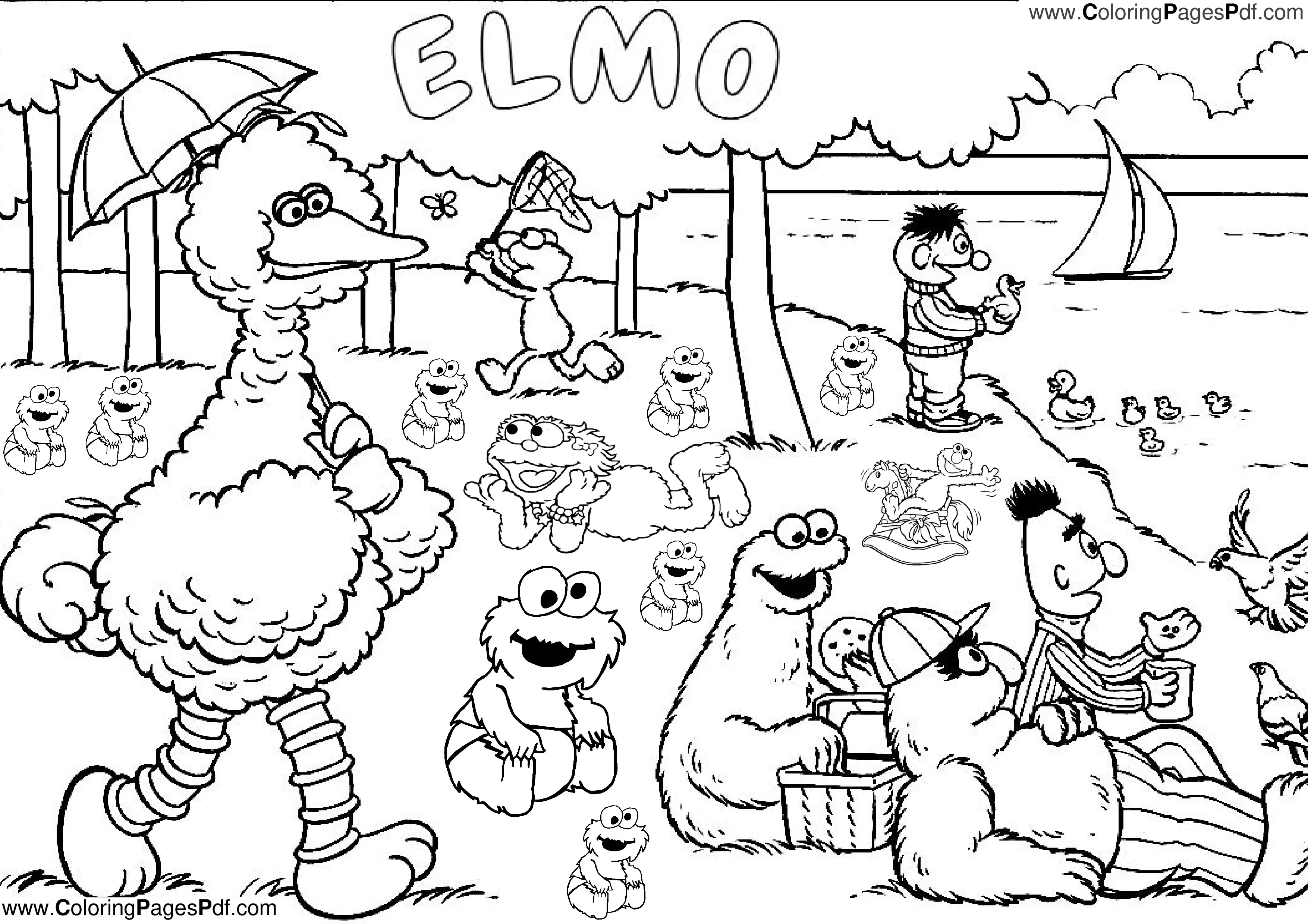 Free elmo coloring pages