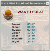 WAKTU SOLAT MALAYSIA