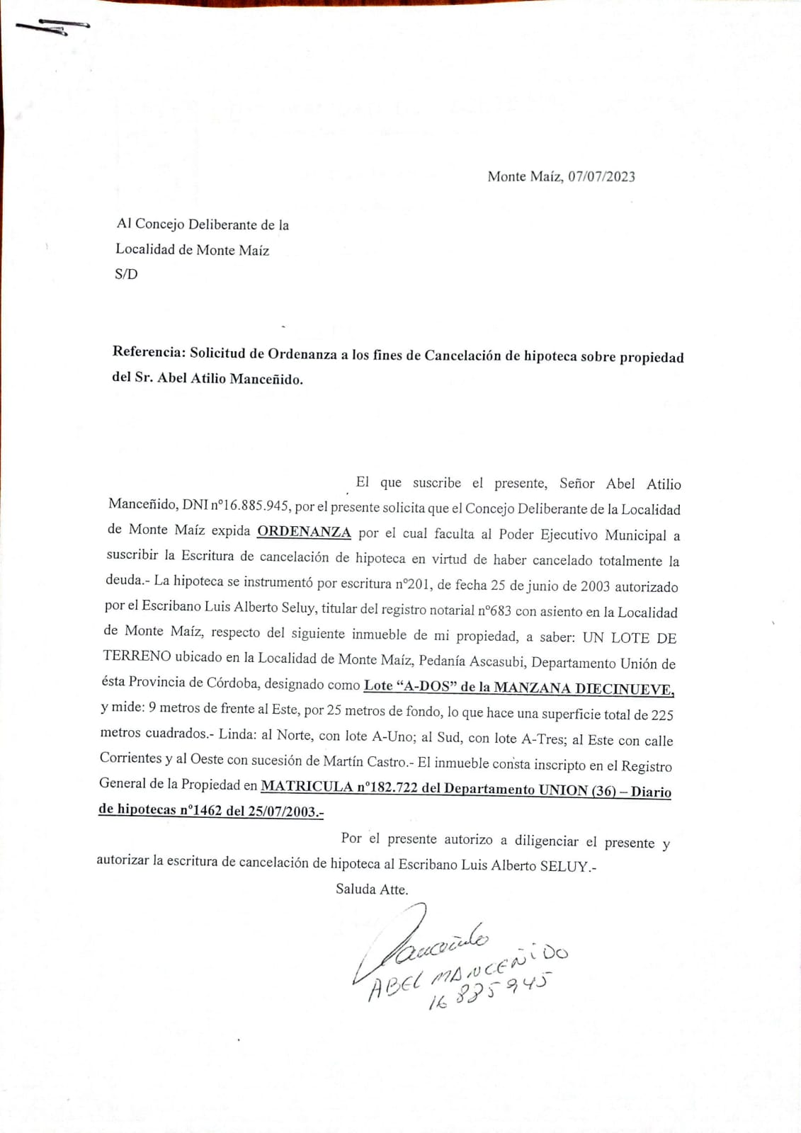 Cancelación de Hipoteca sobre Propiedad