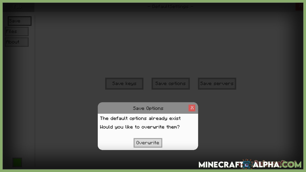 Minecraft DefaultSettings Mod 1.17.1