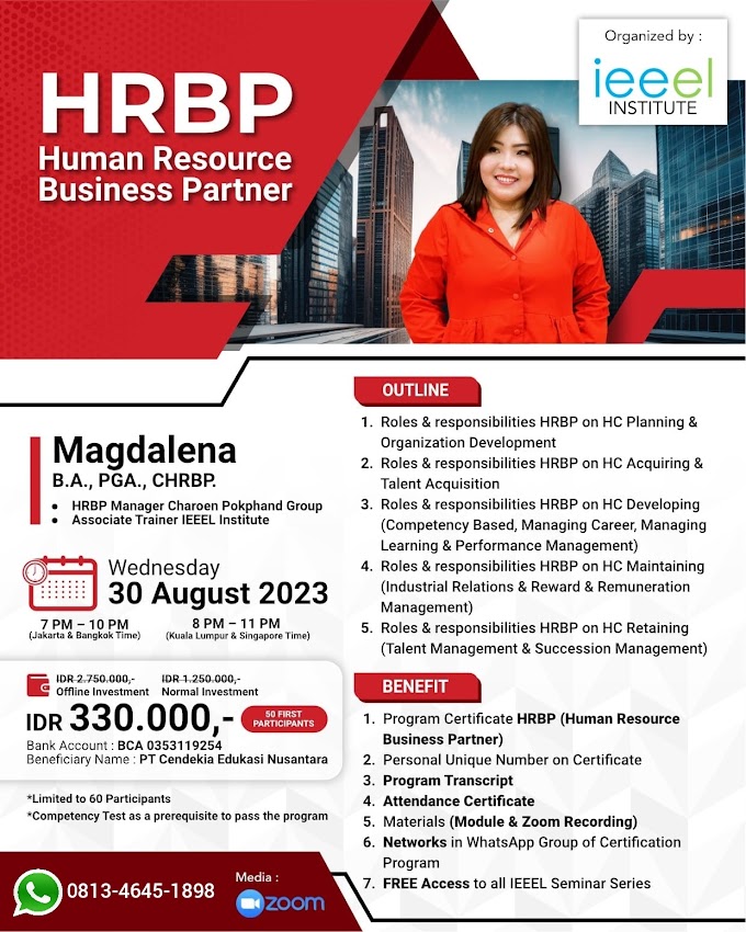 WA.0813-4645-1898 | Human Resource Business Partner (HRBP) 30 Agustus 2023