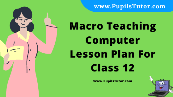 Free Download PDF Of Macro Teaching  Computer Lesson Plan For Class 12 On Computer And Its Application Topic For B.Ed 1st 2nd Year/Sem, DELED, BTC, M.Ed In English. - www.pupilstutor.com