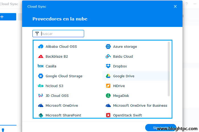 CREA CONEXIONES NUEVAS EN CLOUD SYNC EN SYNOLOGY DSM 7