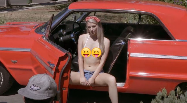 Kaylee Killion Behind The Scenes Car Wash Commercial Sensual Pose