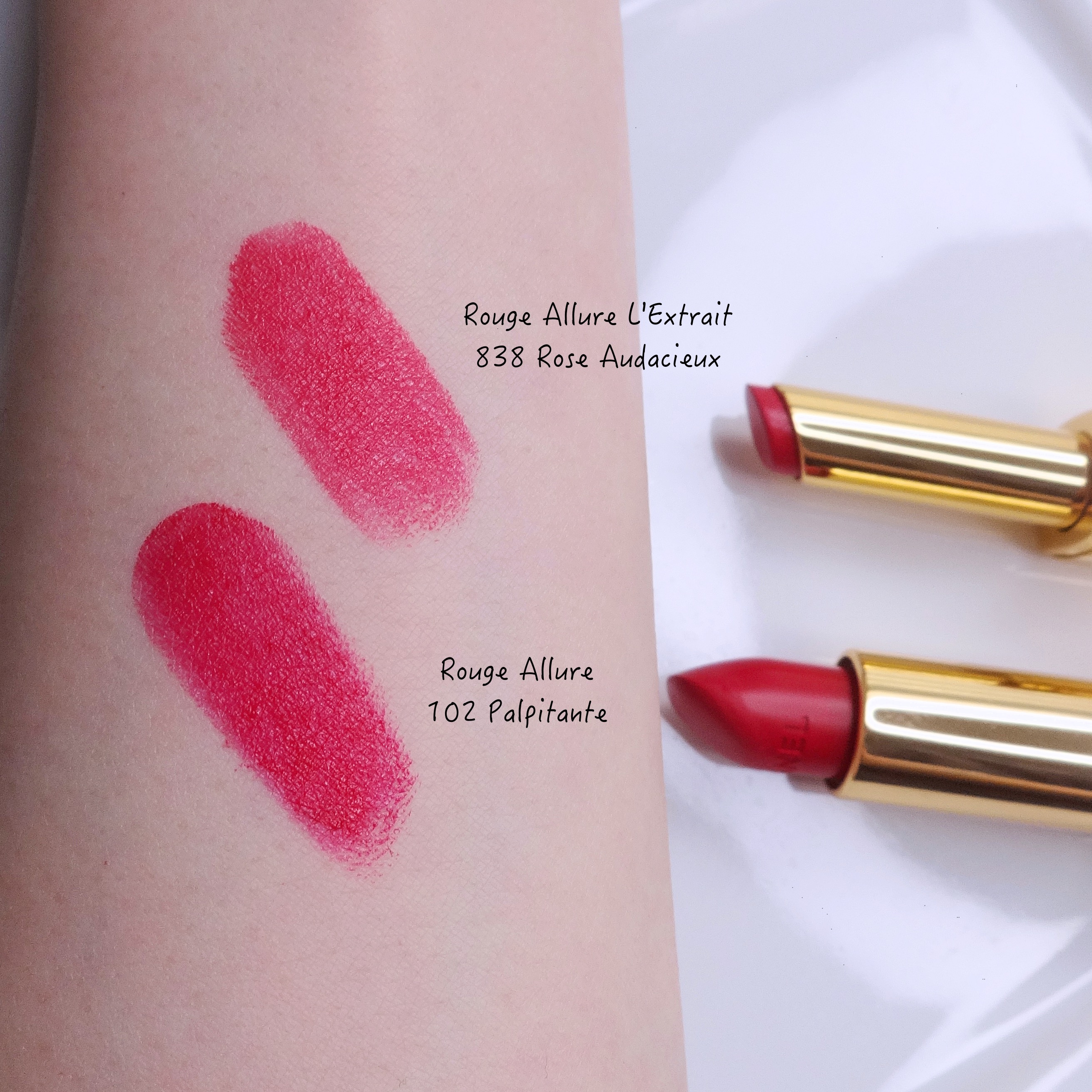 Chanel Rouge Allure L'Extrait review swatches