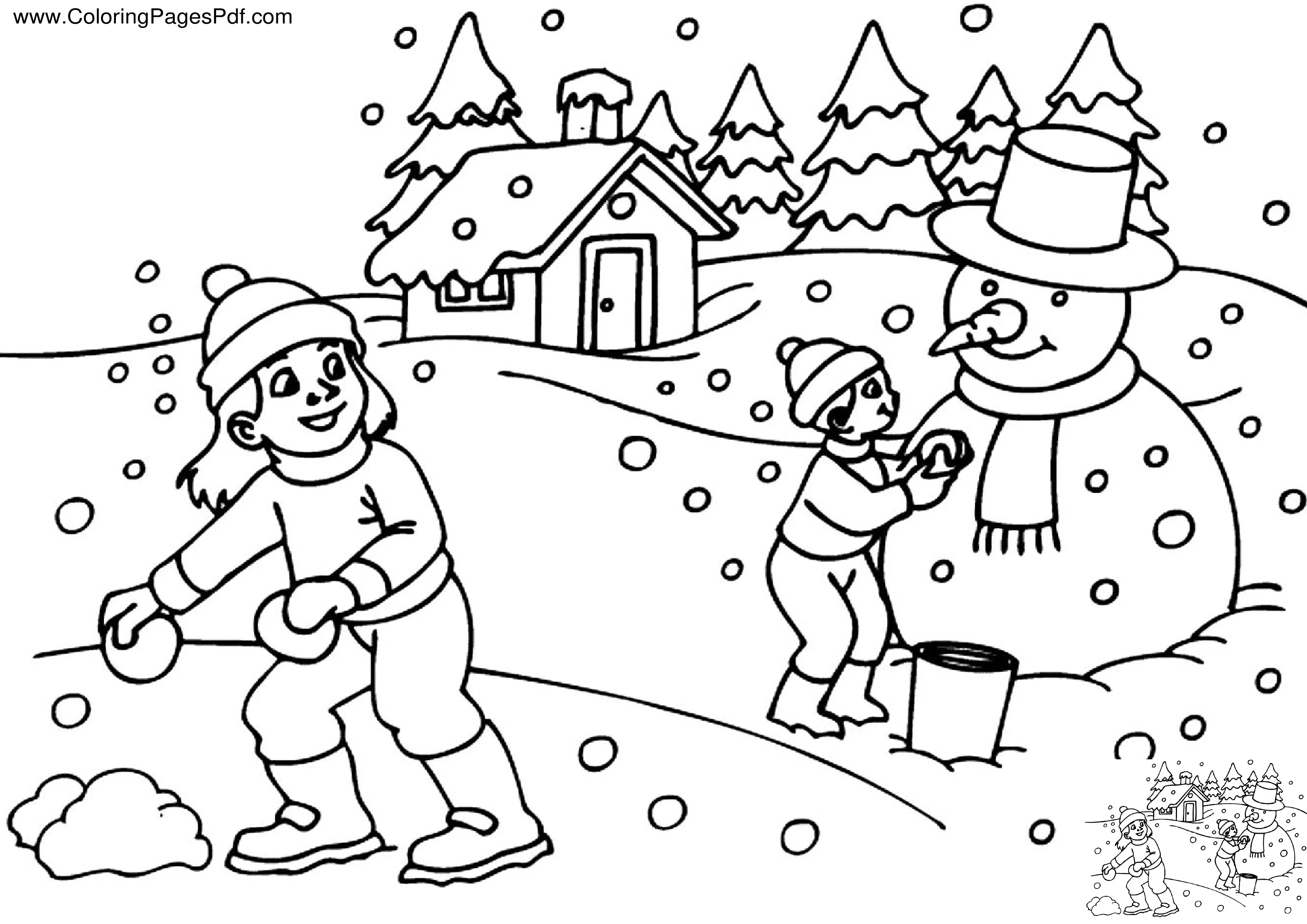 Free snowman coloring pages