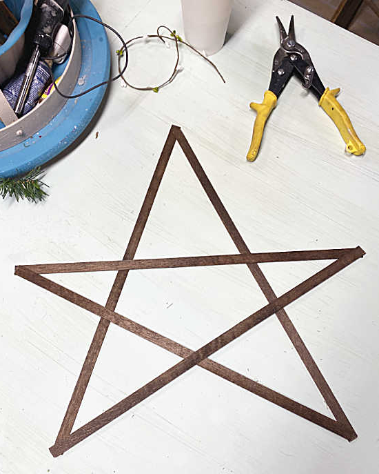 star from wooden slats