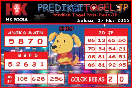 Prediksi Togel Hongkong JP Selasa 07 November 2023