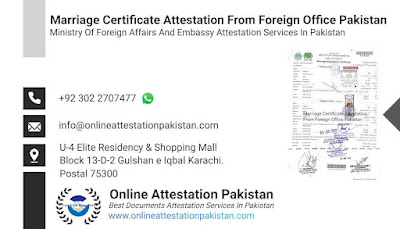 Marriage Certificate Attestation From Foreign Office Pakistan