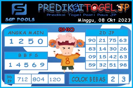 Prediksi Togel Singapura JP Minggu 08 Oktober 2023