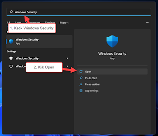 membuka windows security di windows 11