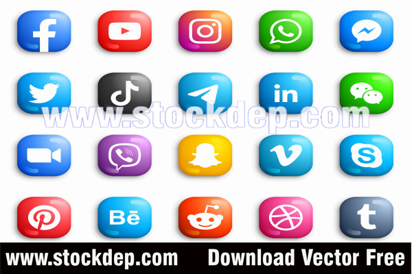 Free download Social Media 3D Icons Figma Free