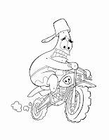 Patrick Star on motorcycle