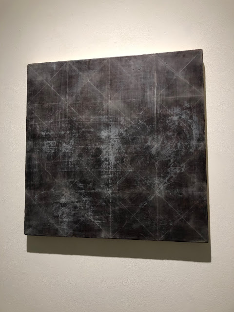 This untitled encaustic design by John Andrews intrigued us with its gradation and interesting patterns.