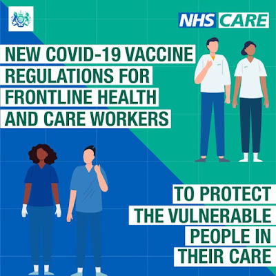091121 New regulations announced that all NHS and care staff have to be fully vaccinated