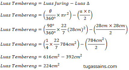 Contoh Soal Menghitung Luas Tembereng