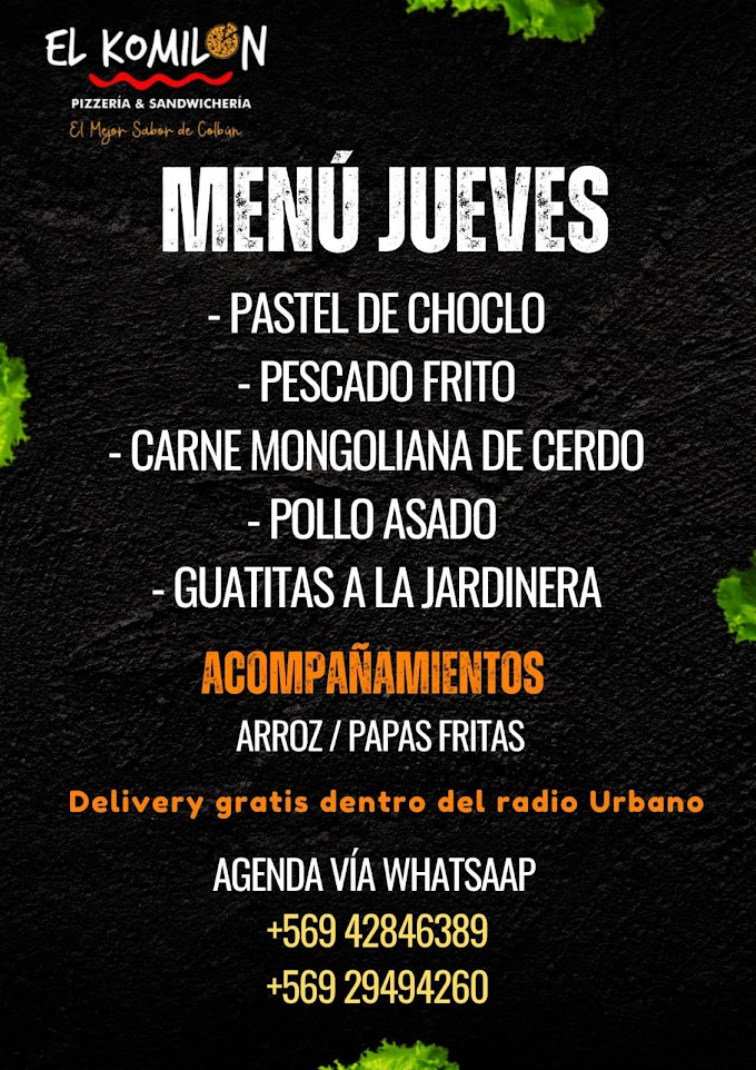 🍔EL MENU DE HOY EN EL KOMILON 🥳