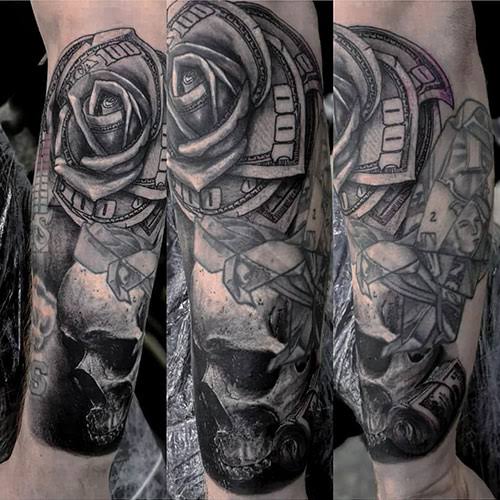 12 Money rose tattoos