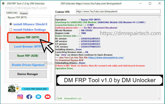 Download DM FRP Tool V1.0  Frp Bypass Tool DM