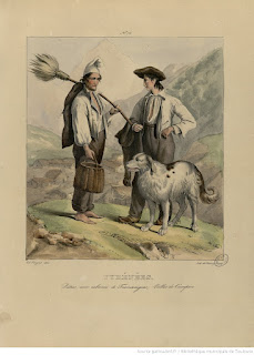 Название :  Pyrénées - Pâtres aux cabanes de Tramezaigues, Vallée de Campan Автор  :  Pingret, Édouard (1788-1875). Illustrateur