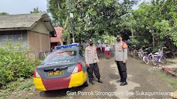 Jaga Kondusifitas Wilayah, Polsek Sukagumiwang Jajaran Polres Indramayu Kembali Gelar Patroli Strong Point Wiralodra.