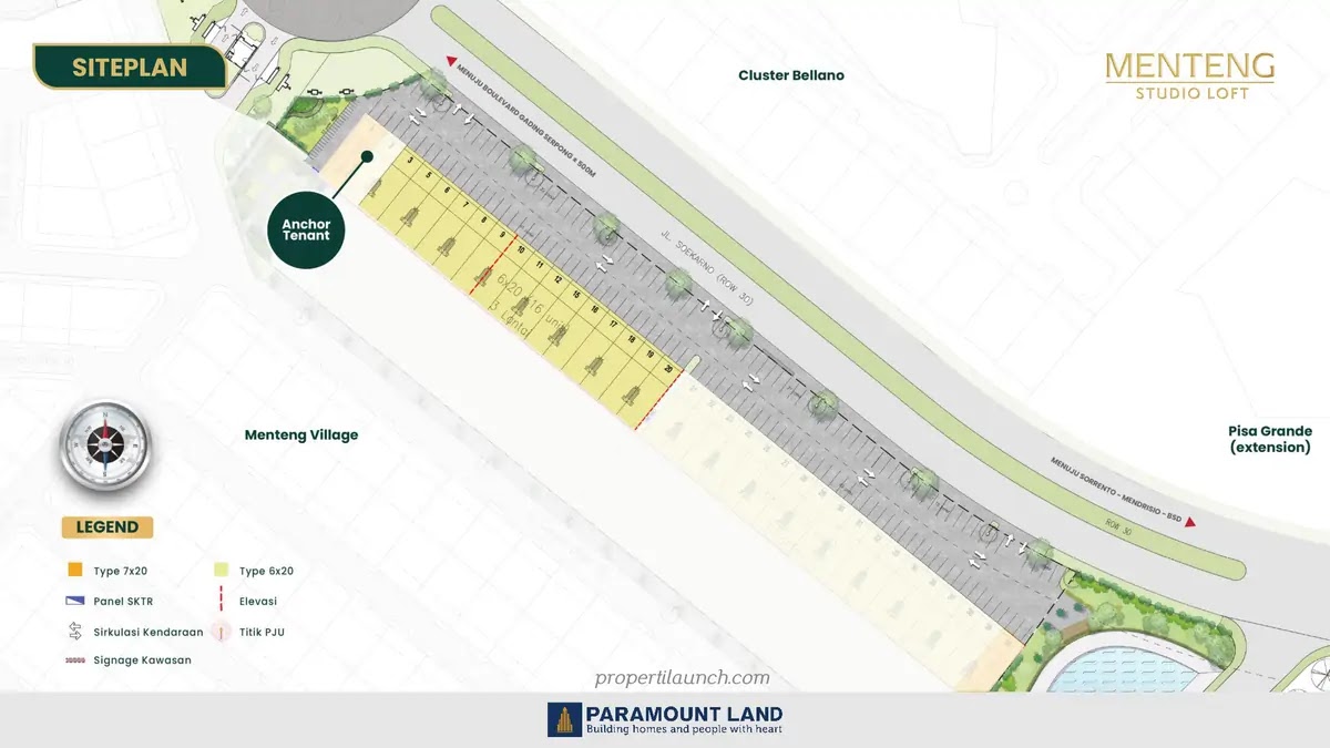 Siteplan Ruko Menteng Studio Loft Gading Serpong