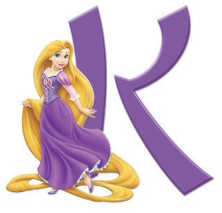 Abecedario Morado con Rapunzel.