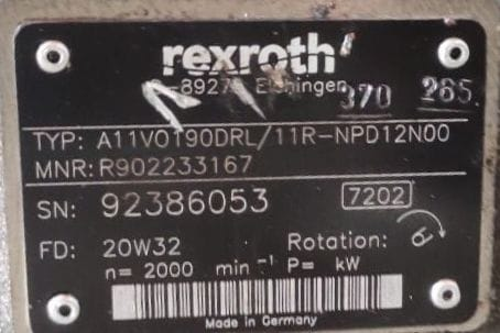 REXROTH A11VO190 HYDRAULIC PUMP