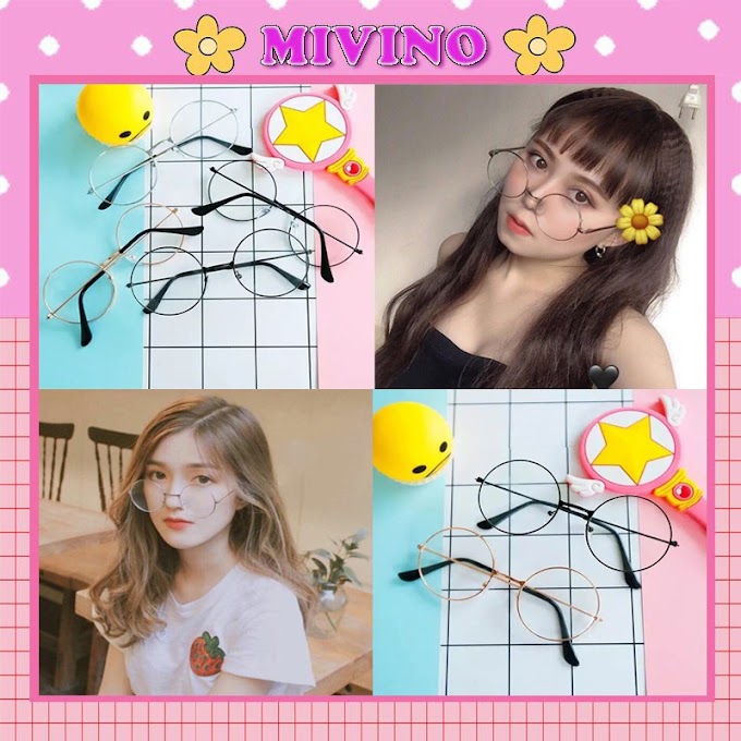 [ mivino ] Kính thời trang Mivino kính gọng tròn giả cận dễ thương KM02