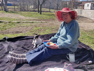 Grandma on our little picnic