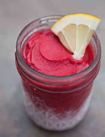 Basil Strawberry Lemonade Granitas in a Jar
