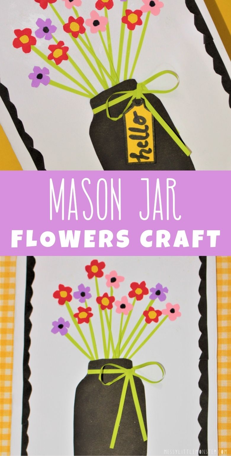 Mason jar flower craft for kids