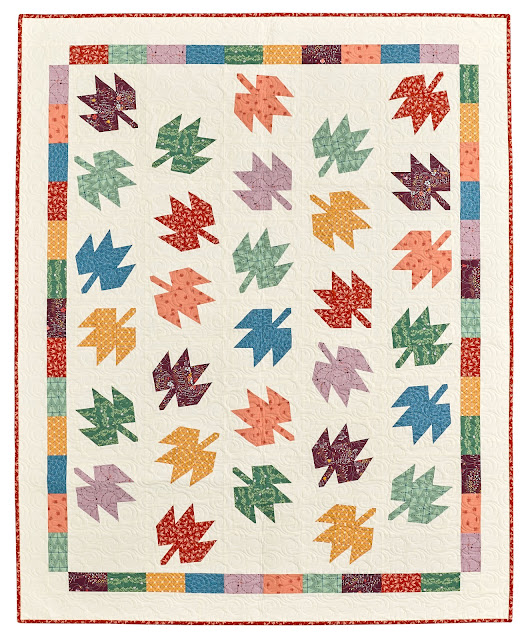 Dancing Leaves quilt by Andy Knowlton - a fun fall quilt project that's great for scraps or quarter yards