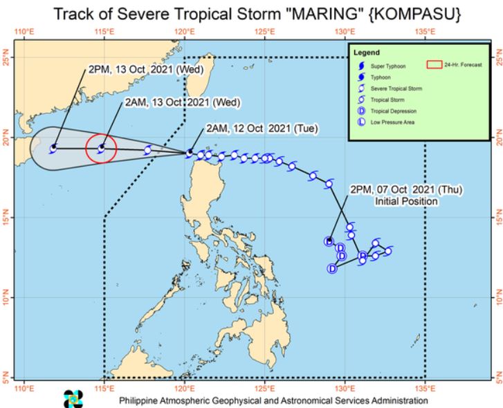 'Bagyong Maring' PAGASA track