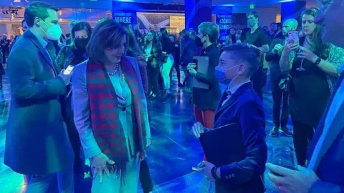 Queen Pelosi Spotted Maskless at Event Where Children Were Forced To Wear Masks