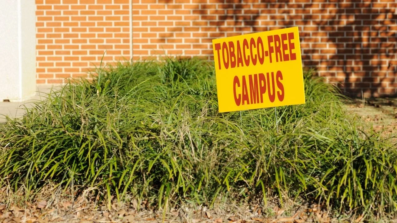 Tobacco free campus sign.