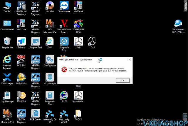 VXDIAG VX Manager 1.8.6 DuiLib_ud.dll  Not Found Solution 1