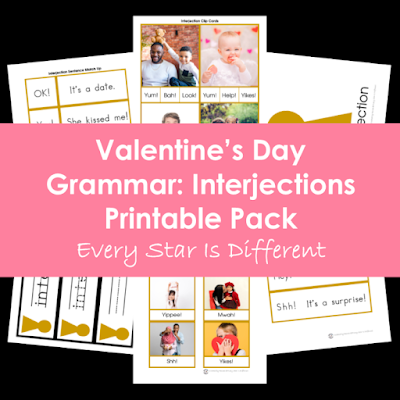 Valentine's Day Grammar: Interjections Printable Pack