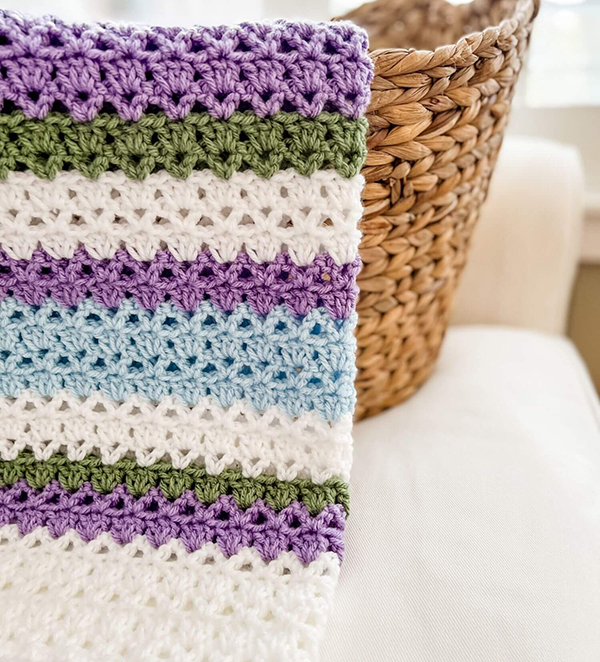 Modern Baby Blanket Crochet by Daisy Cottage Desings