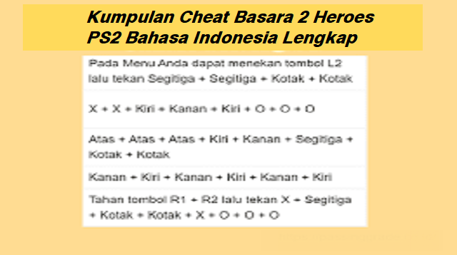 Cheat Basara Heroes PS2