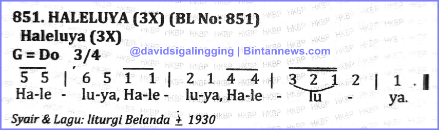 BN 851 HALELUYA (3X)