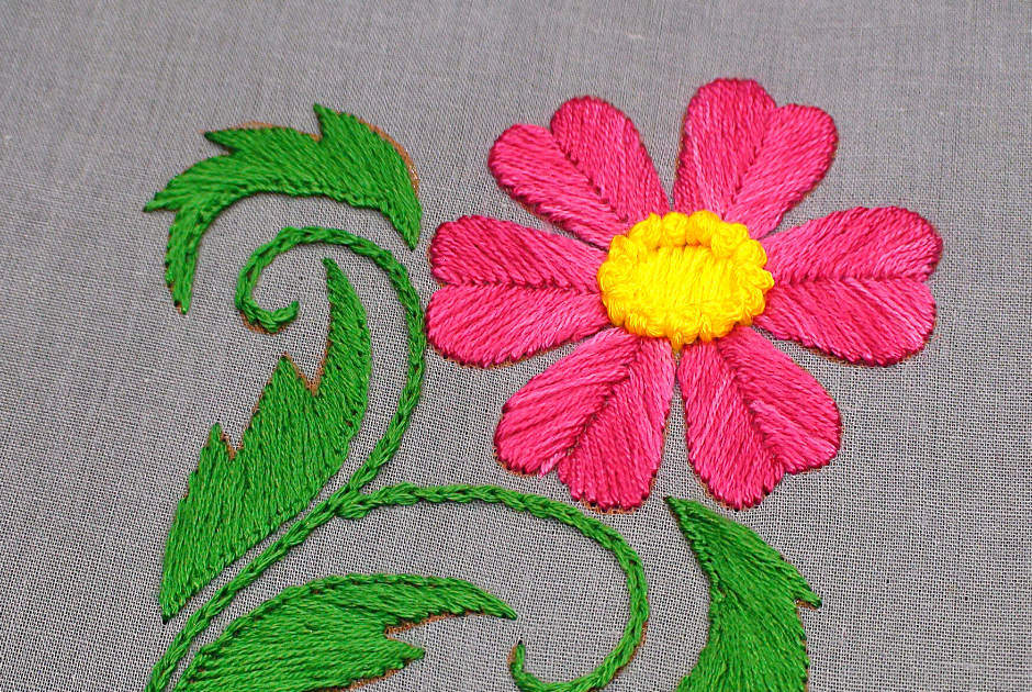 Hand Embroidery Latest Flower Design, Simple Flower Embroidery