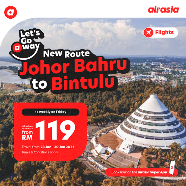 Johor to Bintulu AirAsia