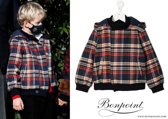 Prince Jacques wore Bonpoint Philly plaid print jacket