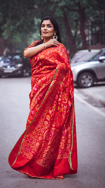 Banarasi pure zari silk Raktambari with Koniyas