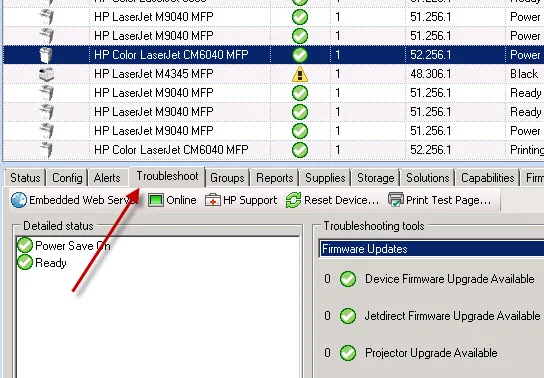 وادي التكنولوجيا | بالعربية: إعادة ضبط المصنع للطابعة HP Laserjet 5035 عبر تطبيق Web Jetadmin