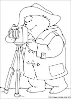 Paddington Bear taking picture coloring page