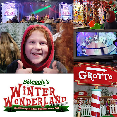 winter wonderland Manchester 2021 review visit collage of 6 bright photos with scenes from the event and title