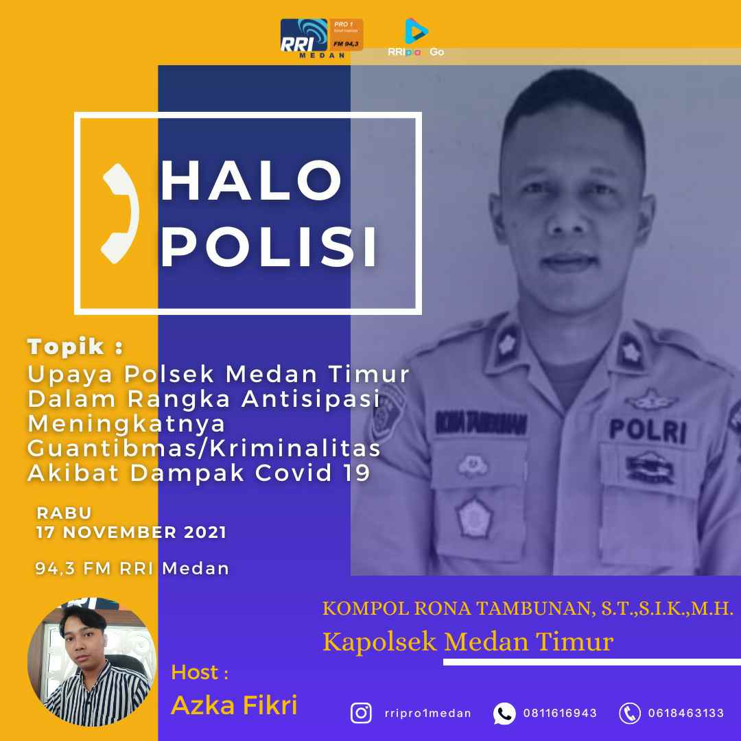 Kapolsek Medan Timur Kompol Rona Tambunan Narasumber Dialog Interaktif Di Halo Polisi Poldasu